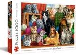 Trefl - Puzzle 1000 Teile, Katzen in gem&uuml;tlicher h&auml;uslicher Atmosph&auml;re