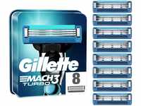 Gillette Mach3 Turbo Rasierklingen, 8 Ersatzklingen für Nassrasierer Herren mit