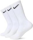 Nike Unisex Everyday Cushion (3 Pairs) Crew trainingssocken 3 Paar , Wei&szlig; / Schwarz,