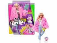 Barbie Extra, Puppe mit extra Langen Haaren, inkl Kleidung wie Flauschiger Mantel