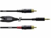 CORDIAL Kabel Y Adapter minijack stereo/2 Rca 3 m Kabel Adapter Essentials Mini-Jack