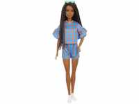 Barbie GRB63 - Fashionistas Puppe (schwarzhaarig) mit Zubehör, im Outfit mit