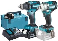 Makita DLX2452TJ Akku-Kombo-Kit 18V "KFZ-Set" (DDF485 + DTW300) / 5,0 Ah, 2 Akkus +