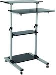 LogiLink BP0070 kompakter und rollbarer Steh-Computer-Arbeitsplatz Silber/schwarz