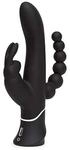 happyrabbit Triple Curve Black Vibrator mit Klitorisstimulation