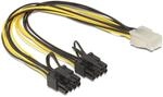Delock 83433 Kabel PCI Express Stromversorgung 6 Pin Buchse > 2 x 8 Pin Stecker