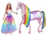 Barbie FXT26 - Dreamtopia Magisches Zauberlicht Einhorn mit Berührungsfunktion,