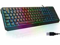 KLIM Chroma Gaming Tastatur QWERTZ DEUTSCH mit Kabel USB - NEU 2024 - Langlebig,
