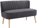 HOMCOM Sofa 2 Sitzer Couch, Kleine Loveseat mit Leinen-Optik Modern Polstersofa f&uuml;r
