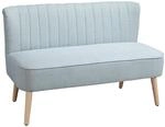 HOMCOM Sofa 2 Sitzer Couch, Kleine Loveseat mit Leinen-Optik Modern Polstersofa f&uuml;r