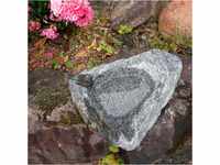 Yerd Gartendeko Figur: Bronzefigur Garten, Vogeltränke aus Schwarzwald-Granit -