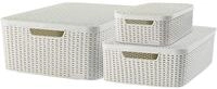 Curver Style Aufbewahrungsbox-Set, Kunststoff, Creme, 7L/18L/30L