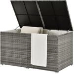 Juskys Polyrattan Auflagenbox Ikaria 950 L inkl. Deckel mit Hubautomatik &...
