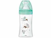 Dodie Babyflasche, Antikolik Initiation+, Glas, grün, Vogel, 270 ml, 0-6 Monate,