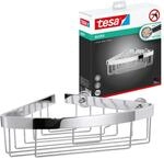 tesa ALUXX Eck-Duschablage, Aluminium, verchromt, garantiert rostfrei, inkl.