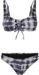 Urban Classics Ladies Lace Up Tie Dye Bikini Black/White S