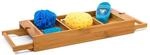 Relaxdays Badewannenablage ausziehbar aus Bambus H x B x T: 7 x 67,5 x 21 cm