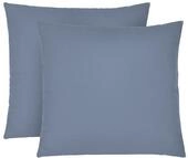 biberna Kissenbezug 40x40 cm, 2er Set blau | Jersey Baumwolle | Rei&szlig;verschluss 