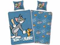 SkyBrands Tom und Jerry Bettwäsche 135 x 200 cm, Kissenbezug 80 x 80 cm,