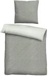biberna Melange-Flanell Bettw&auml;sche 155x220 cm, 2-teilig mit Kissenbezug 80x80 cm,