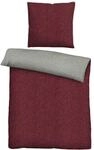 biberna Melange-Flanell Bettw&auml;sche 155x220 cm, 2-teilig mit Kissenbezug 80x80 cm,