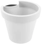 Spetebo Fallrohr Blumentopf 24 x 21 cm - wei&szlig; - Regenrohr H&auml;nge Pflanztopf...