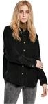 Ladies Corduroy Oversized Shirt Black S