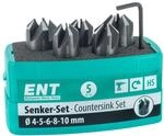 ENT 26516 5-tlg Aufsteckversenker-Set HSS, Durchmesser (d) 4, 5, 6, 8 und 10 mm, e