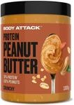 Body Attack Peanut Butter Crunchy, 1kg - Erdnussbutter mit St&uuml;ckchen, 30% Protein