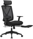 SONGMICS B&uuml;rostuhl mit Fu&szlig;st&uuml;tze, Ergonomischer Schreibtischstuhl mit