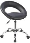 Duhome Drehstuhl mit Rollen, Rollhocker Kunstleder Drehhocker Schminktisch Hocker mit