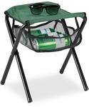 Relaxdays Klapphocker, mit Tasche, bis 120 kg belastbar, faltbar, leicht,