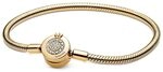 PANDORA Funkelndes Crown O Schlangen-Gliederarmband in Gold mit 18 Karat vergoldete