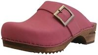 Sanita Urban offener Clog | Original handgemacht | Leder-Holzclogs f&uuml;r Damen | Pink