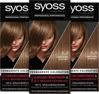 Syoss Color Coloration 6_8 Dunkelblond Stufe 3 (3 x 115 ml), permanente Haarfarbe
