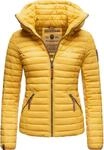 MARIKOO Damen &Uuml;bergangsjacke Steppjacke mit abnembarer Kapuze L&ouml;wenbaby Gelb Gr. M