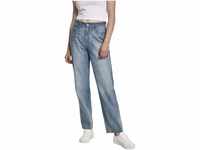 Urban Classics Damen Ladies High Waist Straight Jeans Hose, Blau (Mid Stone Wash