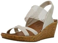 Skechers Beverlee High Tea Damensandalen, Nat&uuml;rlich, 39.5 EU