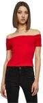 Urban Classics Damen Regular Fit T-Shirt Ladies Off Shoulder Rib Tee TB1500,