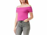 Urban Classics Damen Ladies Off Shoulder Rib Tee Top, Violett (Brightviolet 02260),