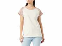 Urban Classics Damen Ladies Contrast Raglan Tee T-Shirt, whitesand/duskrose, L