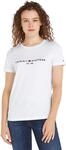 Tommy Hilfiger Damen T-Shirt Kurzarm Heritage Rundhalsausschnitt, Wei&szlig; (White), M
