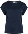 Vila Damen Viellette S/S Satin Top/Su Noos T-Shirt, Navy Blazer, 44 EU