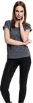 Urban Classics TB1196 Damen T-Shirt Ladies Long Back Shaped Spray Dye Tee, Grau