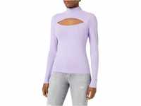 Urban Classics Damen TB4513-Ladies Cut-Out Turtleneck Longsleeve T-Shirt, Lavender,