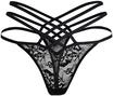 Lascana Damen String mit Jacquardspitze - Transparenter