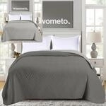 wometo Tagesdecke 220x240 cm oekoTex - Microfaser-Bezug grau hellgrau wattiert