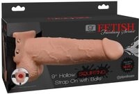 Pipedream Fetish Fantasy Series 9" Squirting Hollow-Strap-On, Light & Black, 24 cm