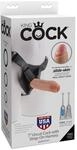 King Cock 7" Uncut with Strap-On-Harness, Light, 7 Zoll