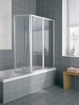 Kermi Vario 2000 Badewannenfaltwand silber matt; Kunstglas Perl; 140